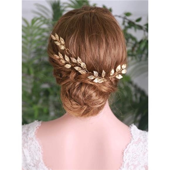 YERTTER 5 PCS Gold Leaves Hair Pins Bridal Hair Accessories